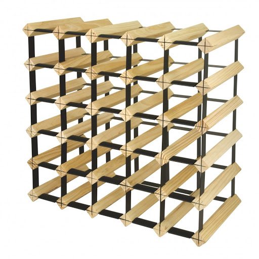 30 Bottle Timber Wine Rack- NATURAL PINE