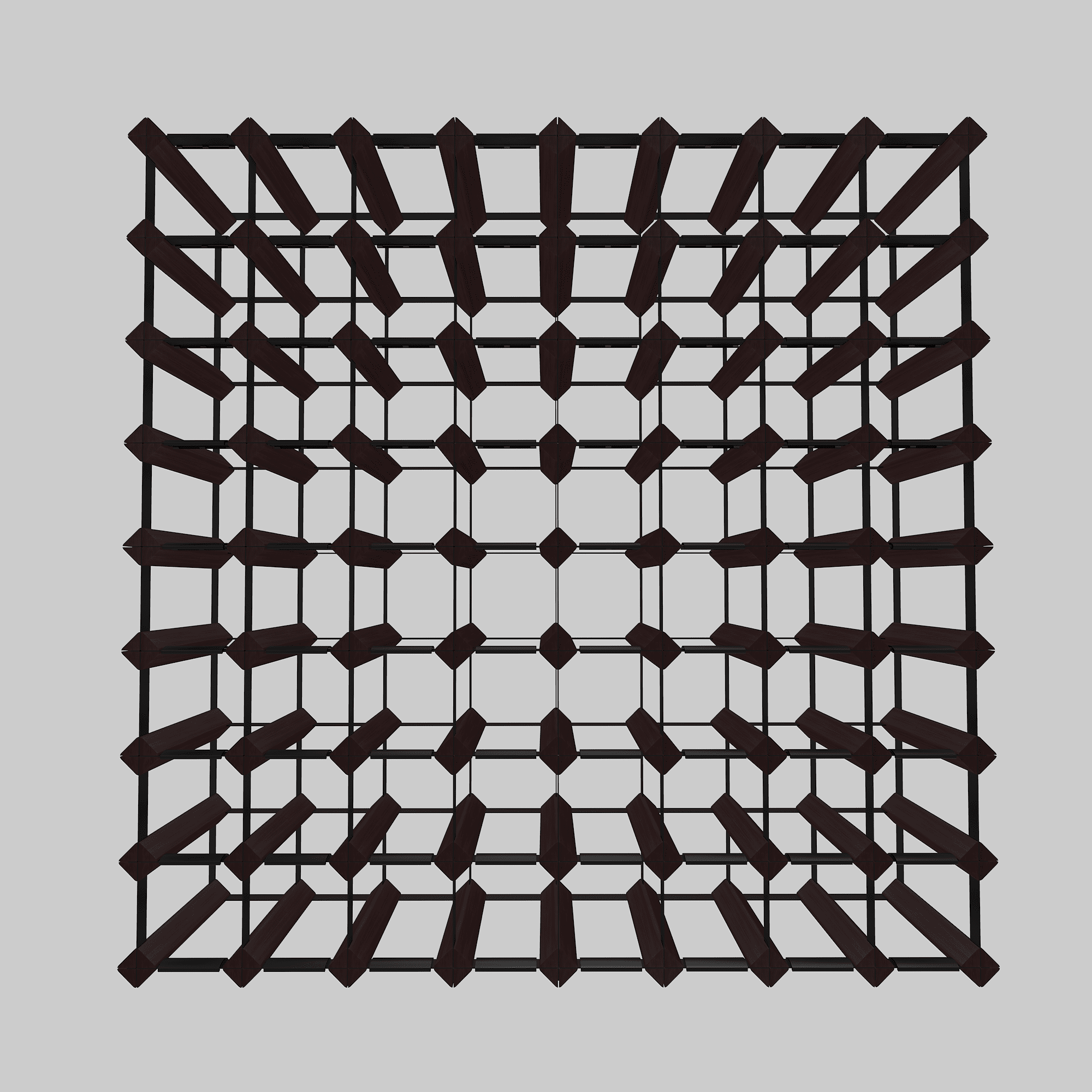 72 Bottle Black Timber Wine Rack - Image 2