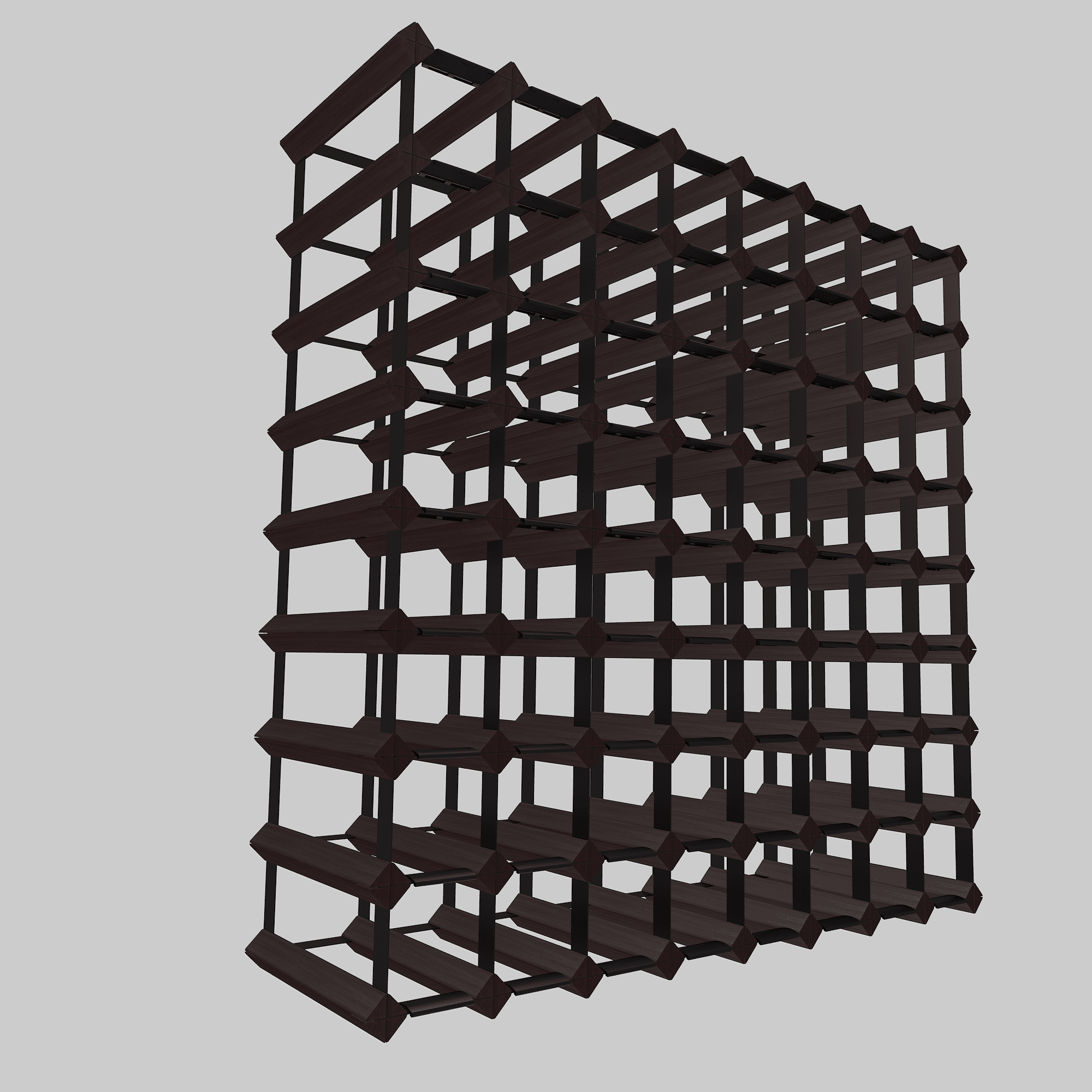 72 Bottle Black Timber Wine Rack - Image 3
