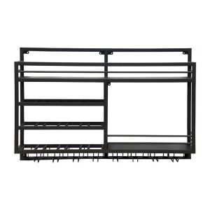 Black Liquor Wine Rack Wall Mounted Shelf
