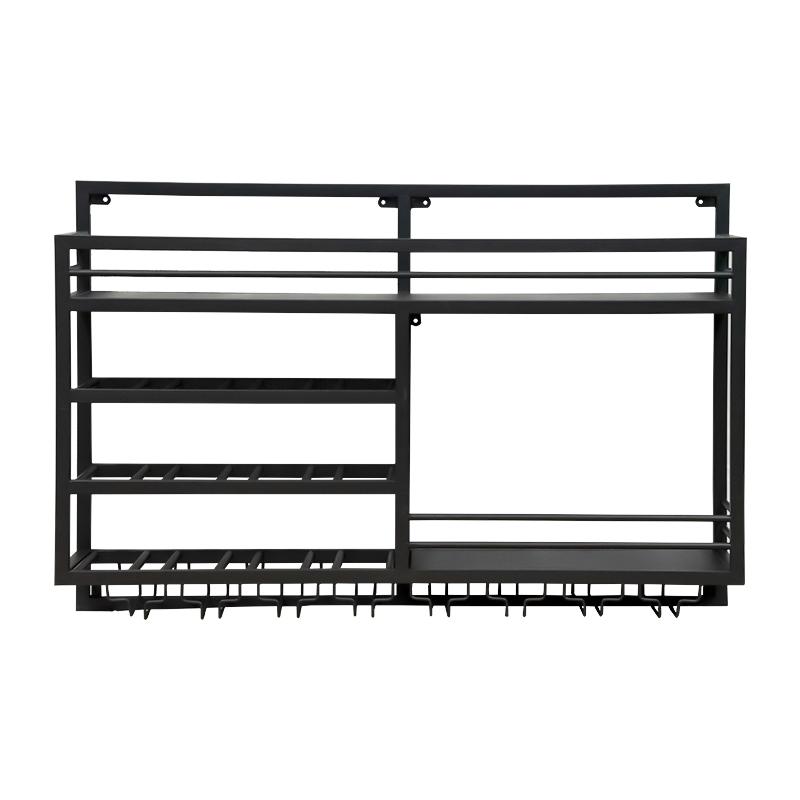 Black Liquor Wine Rack Wall Mounted Shelf