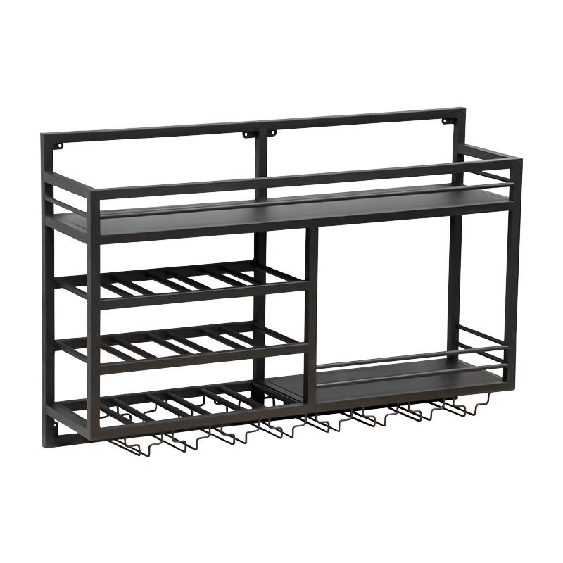 Black Liquor Wine Rack Wall Mounted Shelf - Image 5