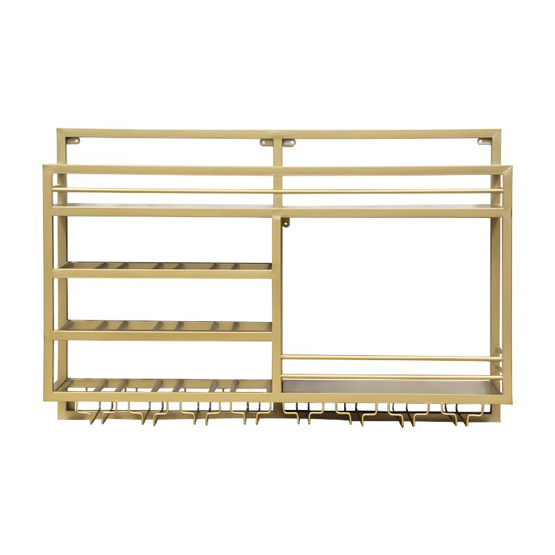 Gold Liquor Wine Rack Wall Mounted Shelf