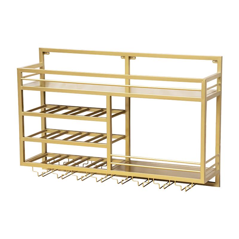 Gold Liquor Wine Rack Wall Mounted Shelf - Image 2