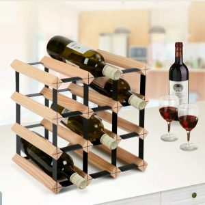 12 Bottles Timber Wine Rack