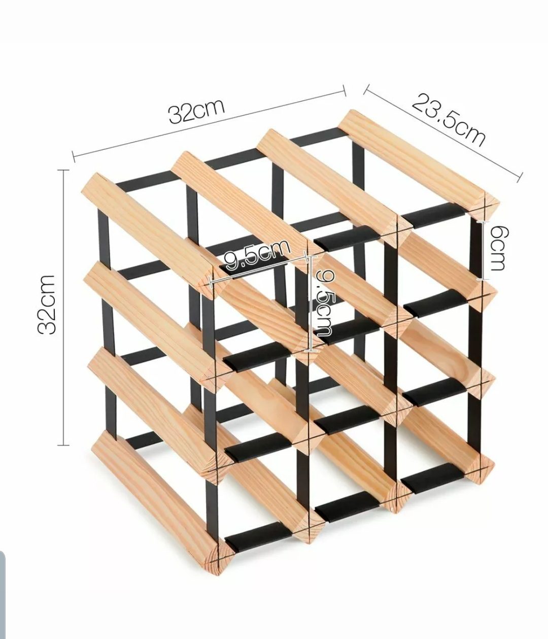 12 Bottles Timber Wine Rack - Image 2