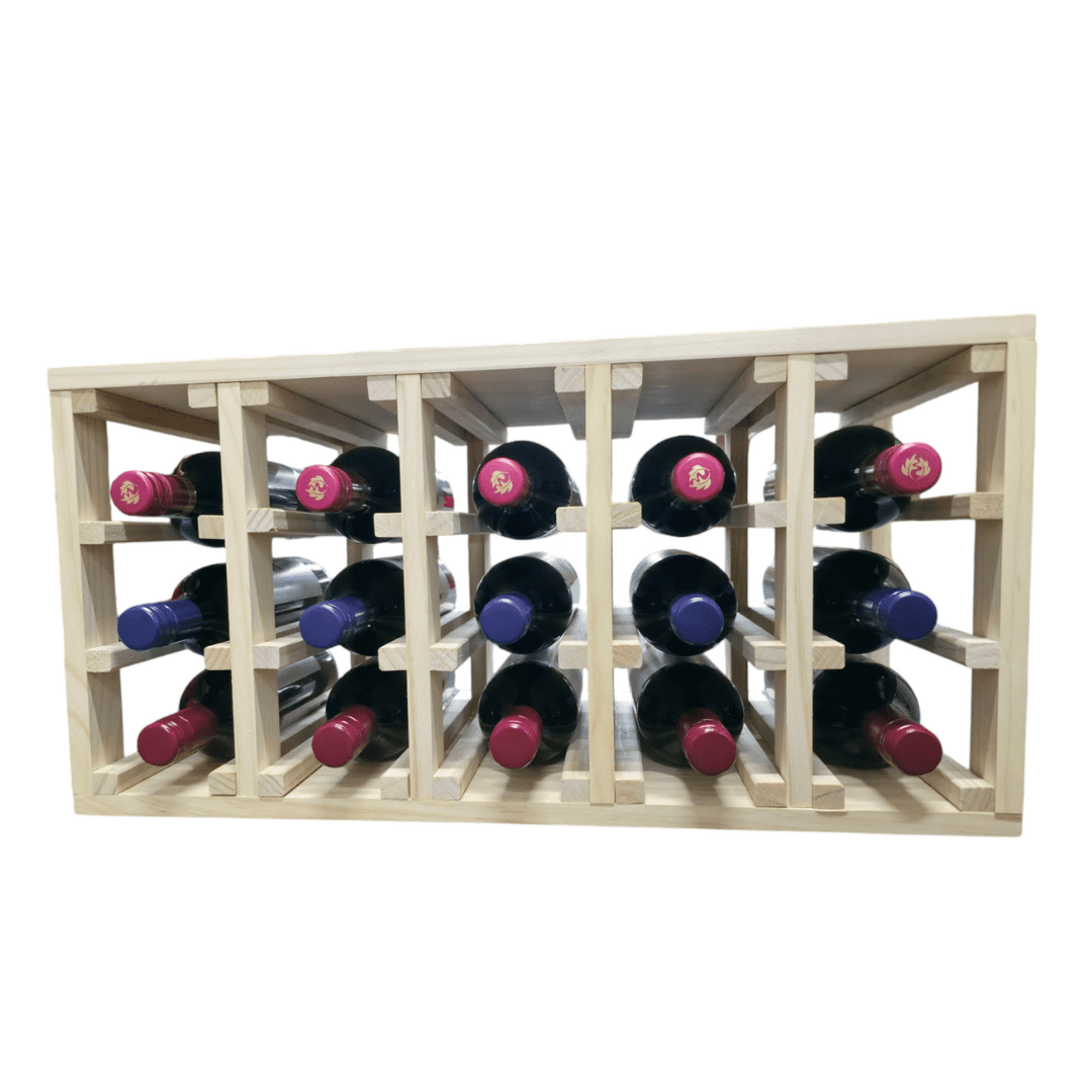 15 Bottles Wood Wine Cube - Image 2